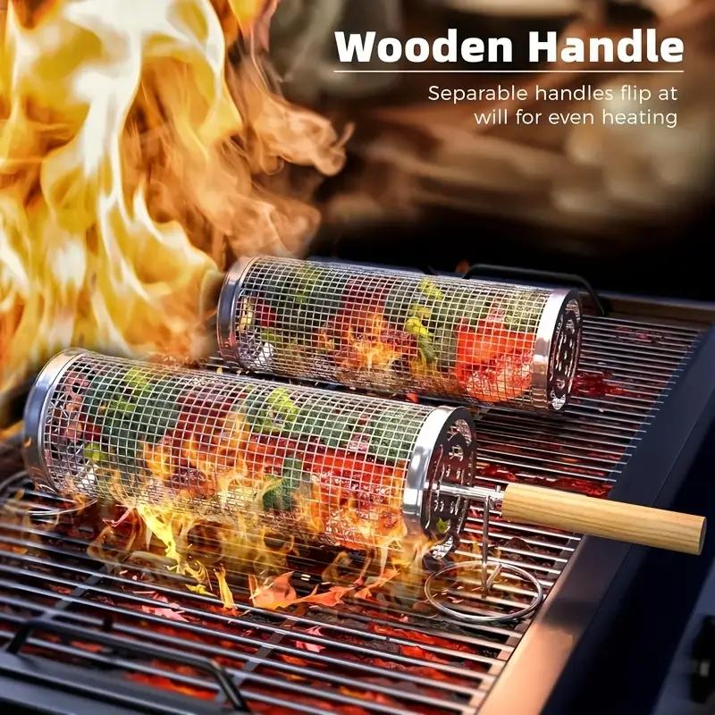 Outdoor Camping Grill - مجموعة سلال شواء دائرية من الفولاذ