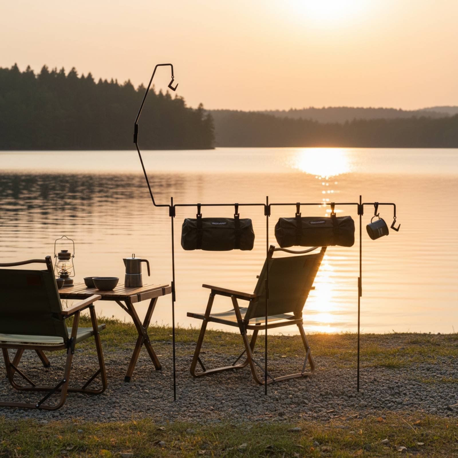 Kitchen Outdoor Camping - حامل فانوس للتخييم سهل التجميع، عمود
