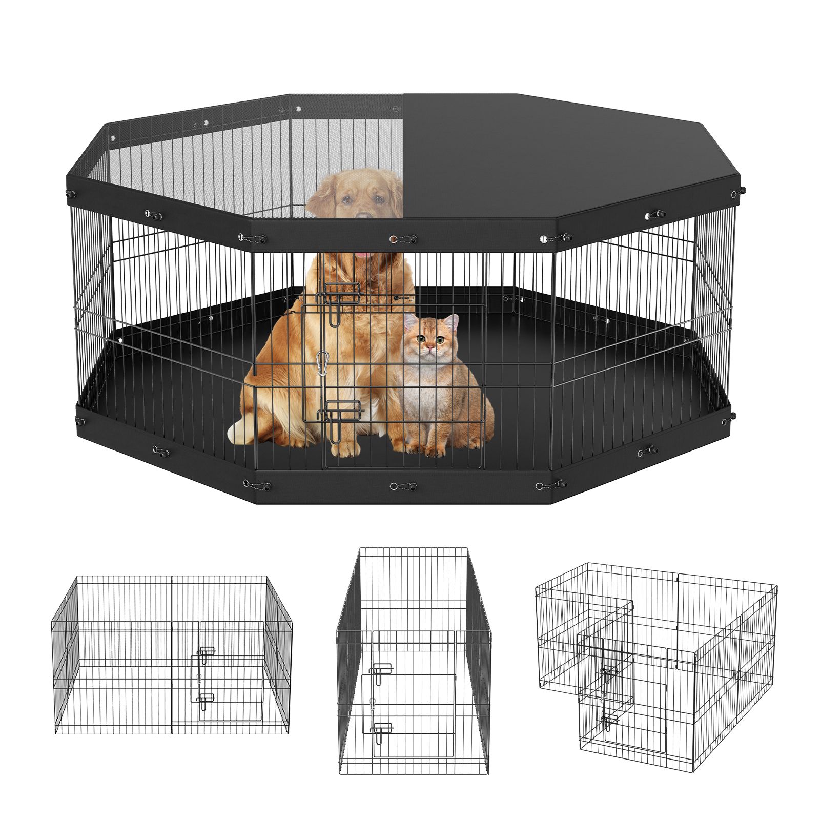 Outdoor Camping Dog Kennel - حظيرة للكلاب، 8 ألواح قابلة للطي
