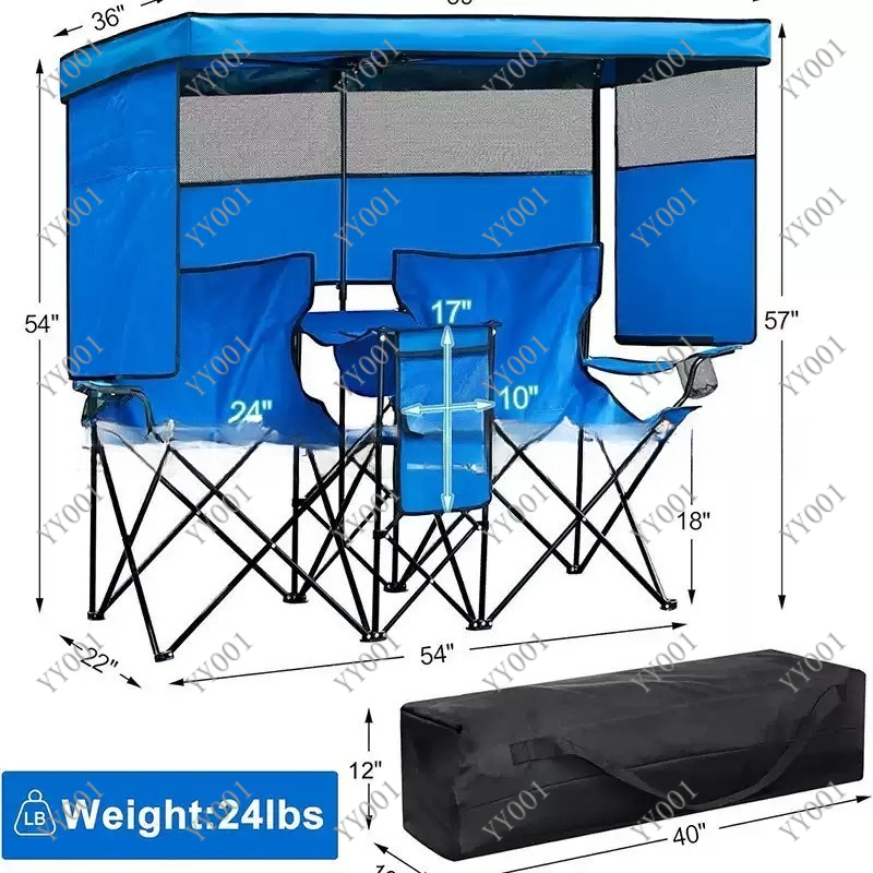Outdoor Chair Camping - كرسي تخييم محمول قابل للطي مزدوج