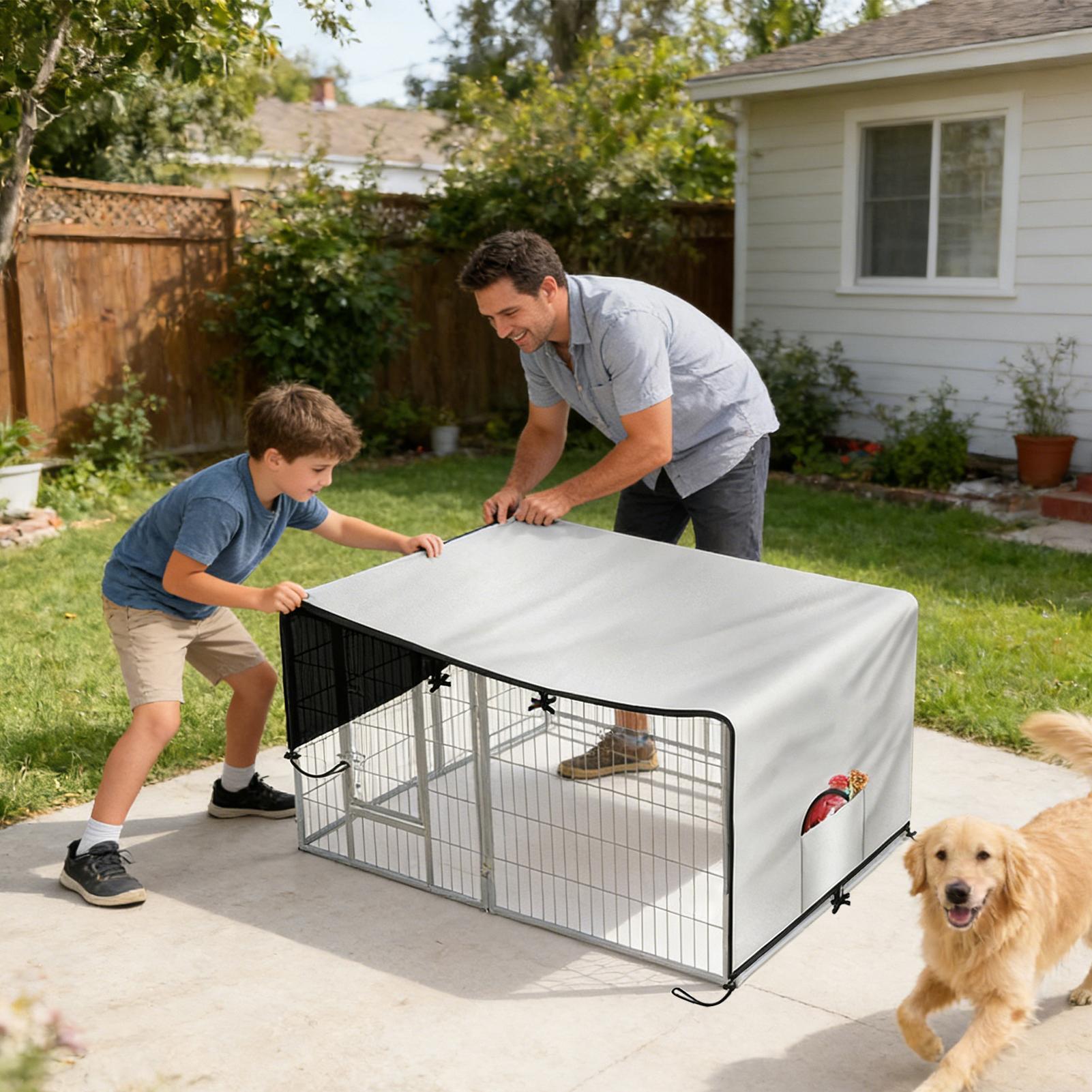 غطاء صندوق 210D أكسفورد الخصوص - مراجعة Outdoor Camping Dog Kennel وسعره