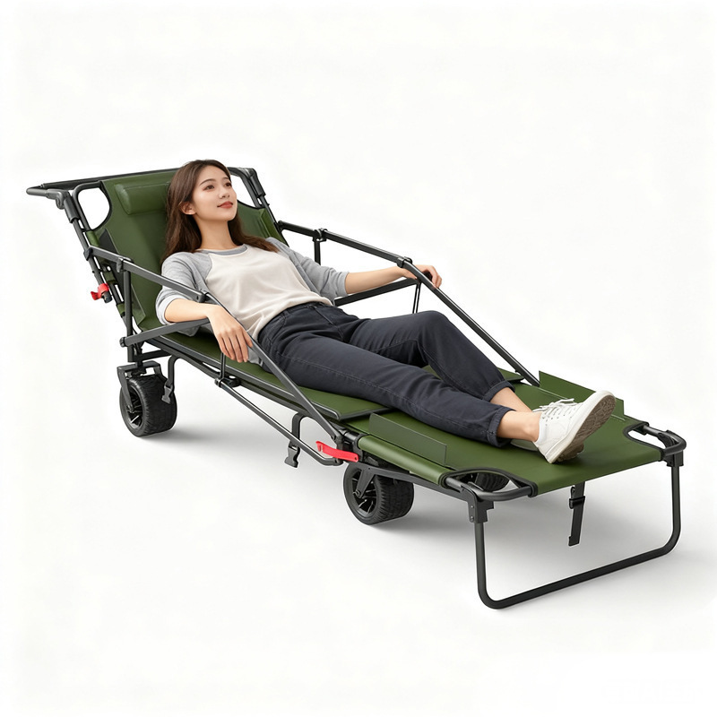 عربة تخييم قابلة للطي بعجلات م - مراجعة Outdoor Camping Recliner وسعره
