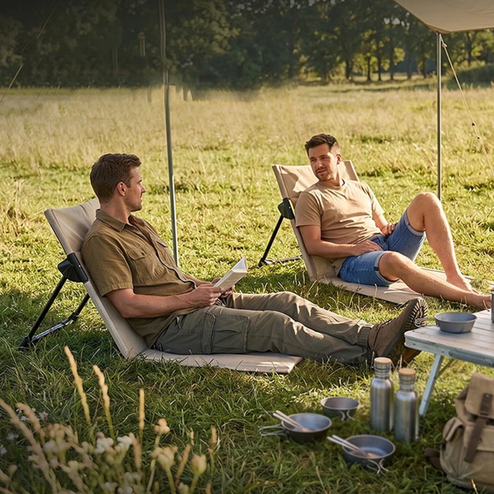 كرسي قابل للطي للشاطئ والحدائق - مراجعة Outdoor Camping Recliner وسعره