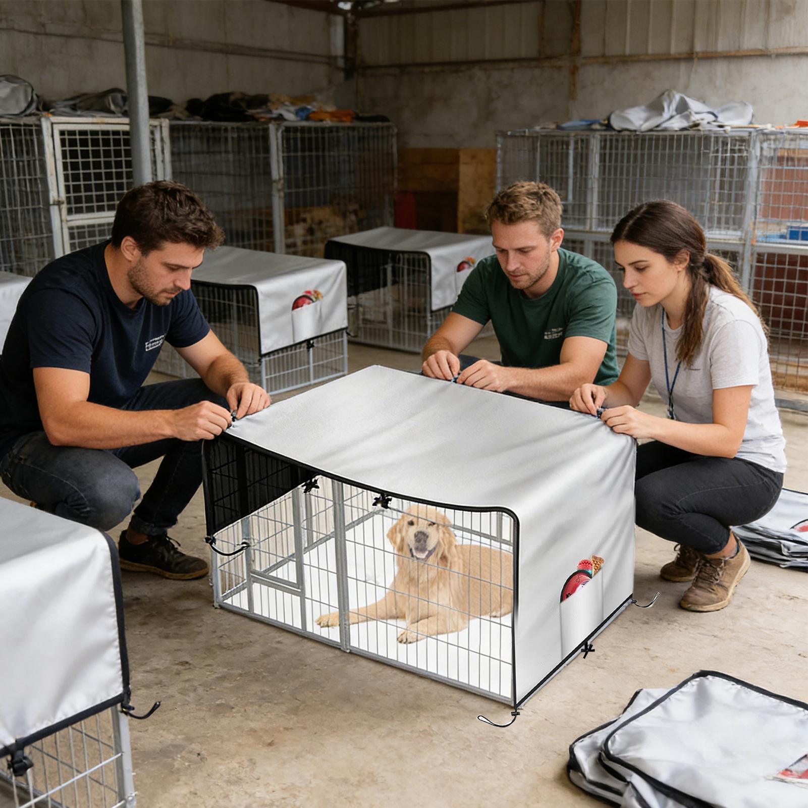 غطاء صندوق الكلب 210D أكسفورد  - مراجعة Outdoor Camping Dog Kennel وسعره