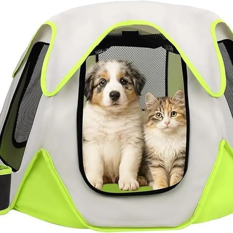 حامل حيوانات أليفة محمول قابل  - مراجعة Outdoor Camping Dog Kennel وسعره
