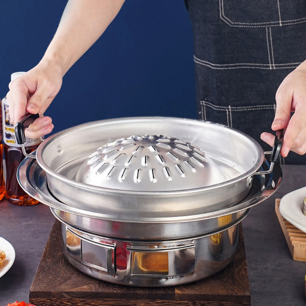 مقلاة شواء وطهي 2 في 1 غير لاص - مراجعة Kitchen Outdoor Camping وسعره