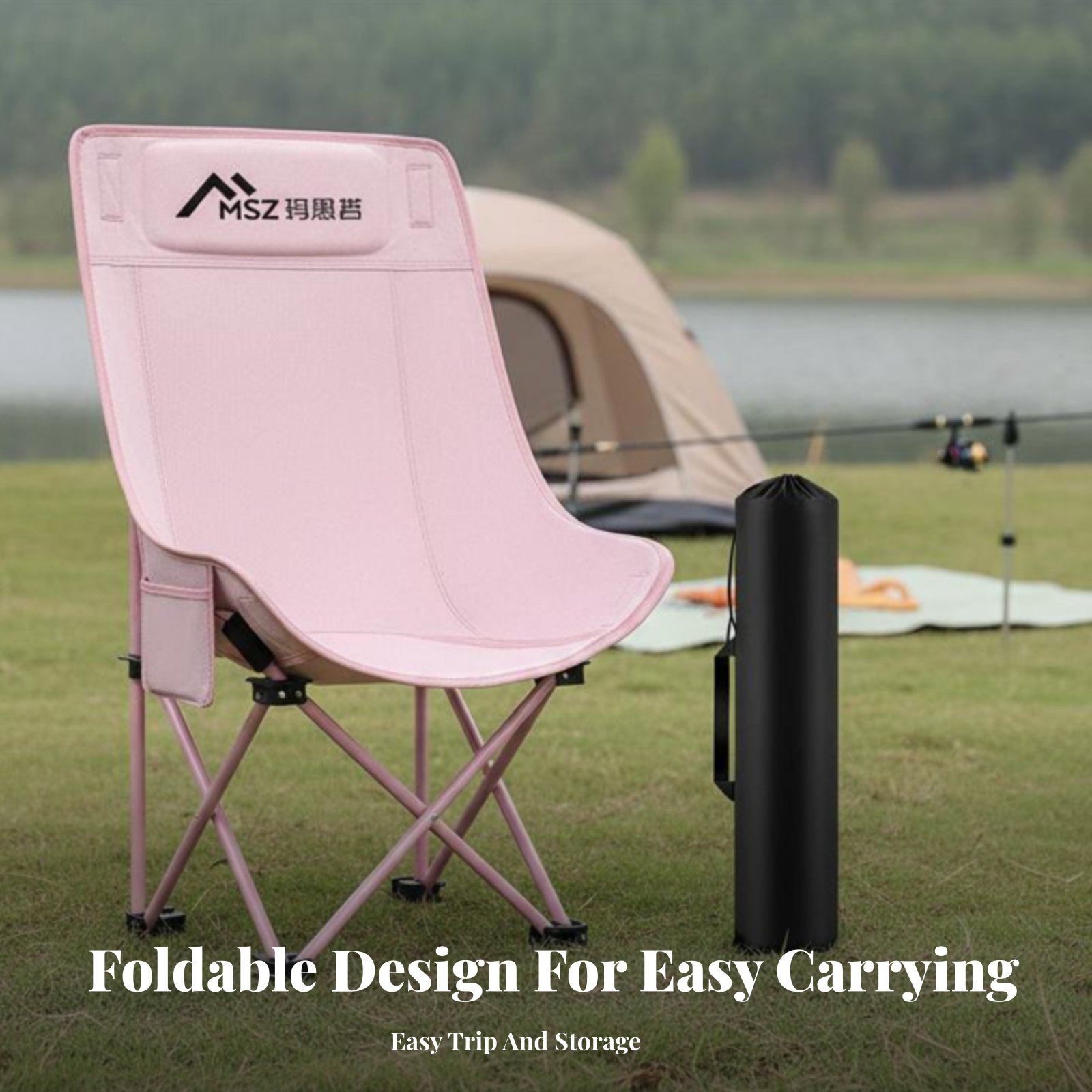 كرسي شبكي قابل للطي بظهر عالٍ  - مراجعة Outdoor Camping Recliner وسعره