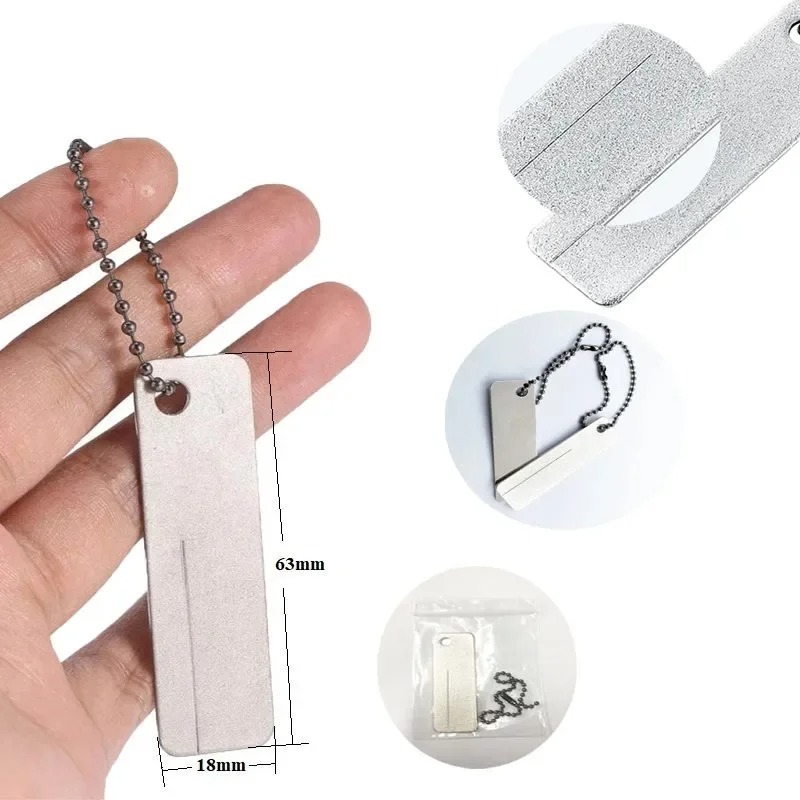 حجر شحذ ماسي صغير على شكل سلسل - مراجعة Outdoor Camping Knife وسعره