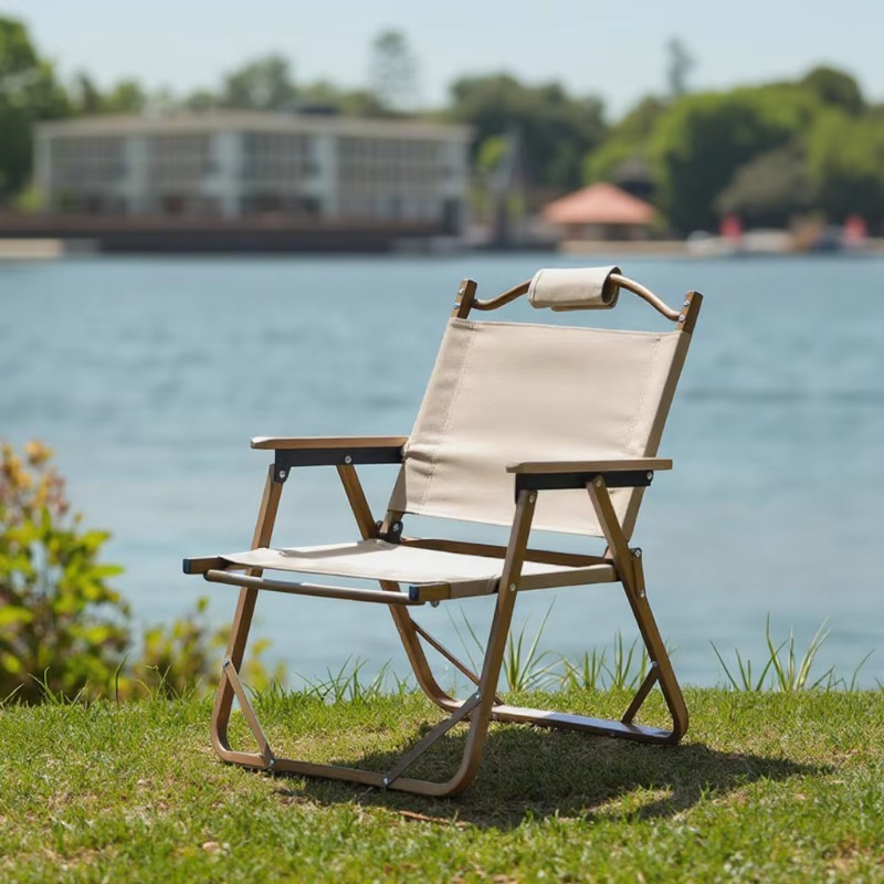 كرسي تخييم محمول قابل للطي عال - مراجعة Outdoor Chair Camping وسعره