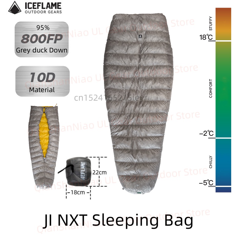 Ice Flame JI NXT 800FP الموميا - مراجعة Ultralight Sleeping Bag وسعره